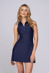 Polo dress with zipper