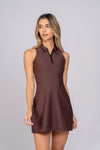 Polo dress with zipper