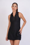 Polo dress with zipper