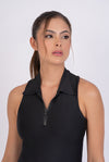 Polo dress with zipper